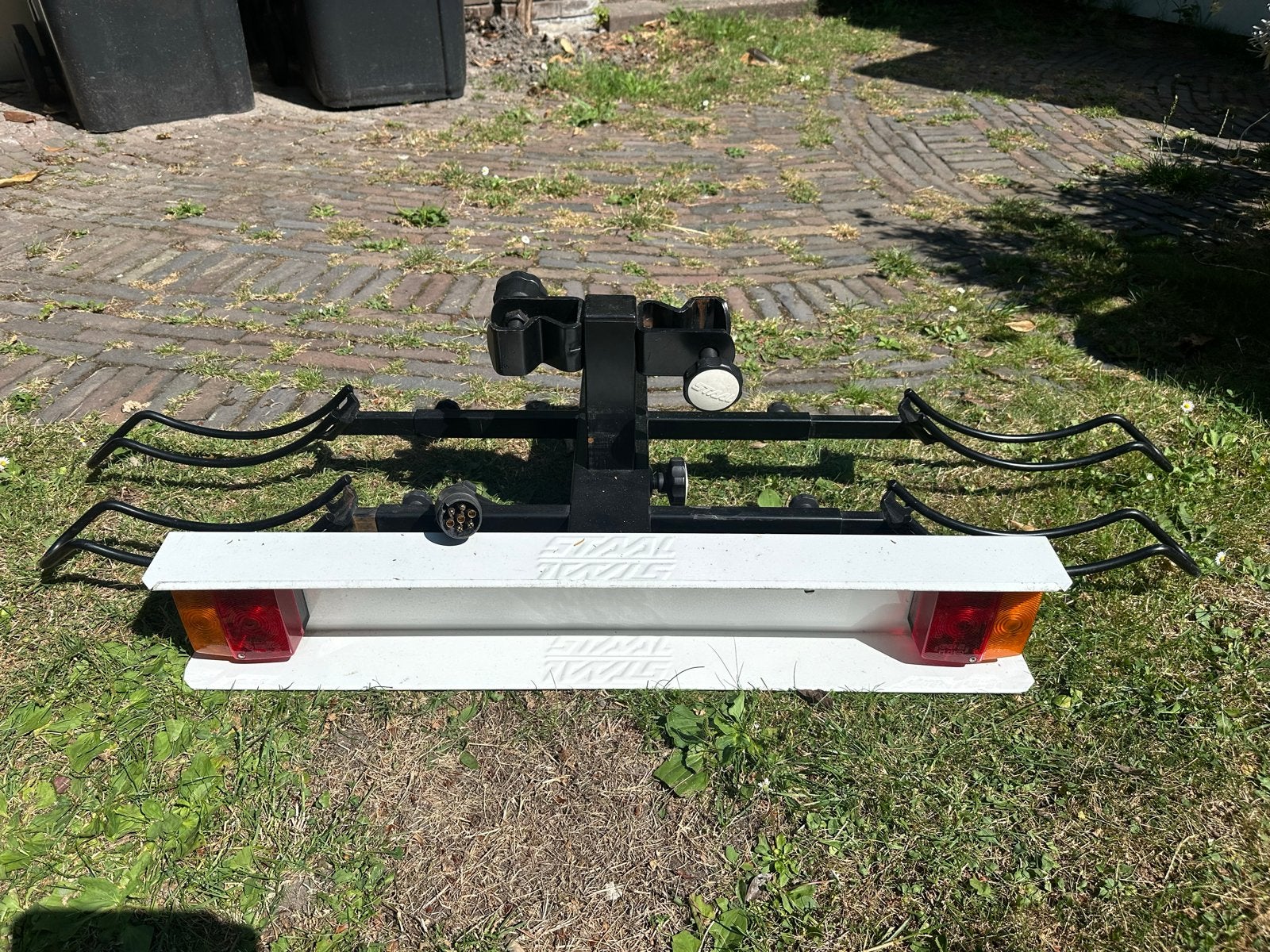 Staal Twin Trekhaakdrager voor 2 fietsen, Ophalen, 2 fietsen, Gebruikt, Trekhaakdrager