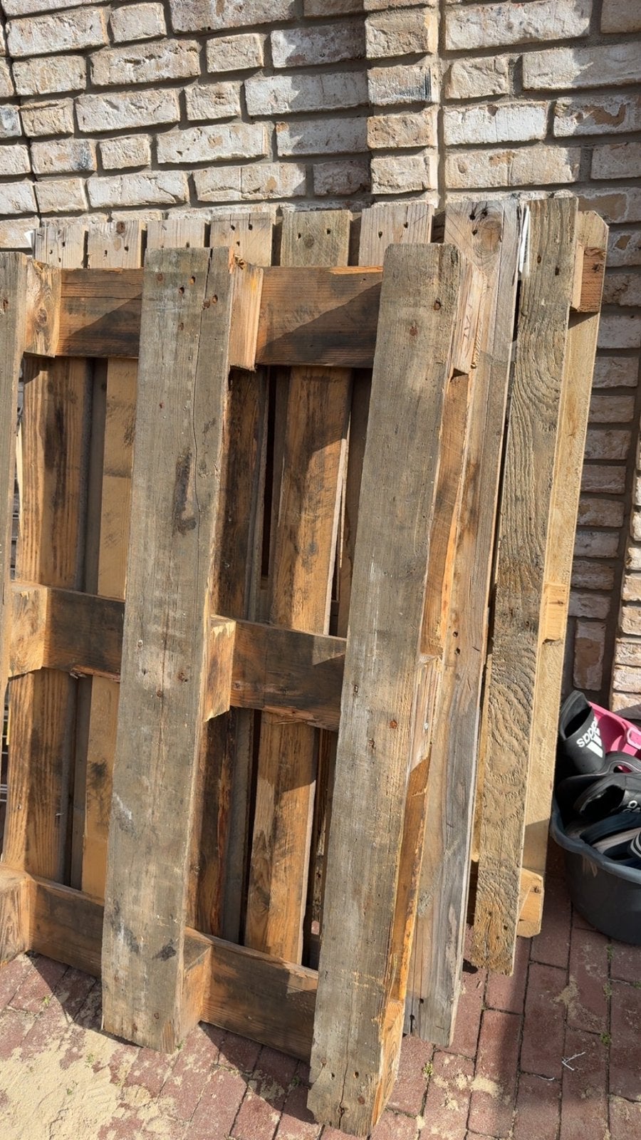 7 pallets  gratis meenemen, Doe-het-zelf en Verbouw, Hout en Planken, Ophalen, Zo goed als nieuw, Pallet, Minder dan 200 cm