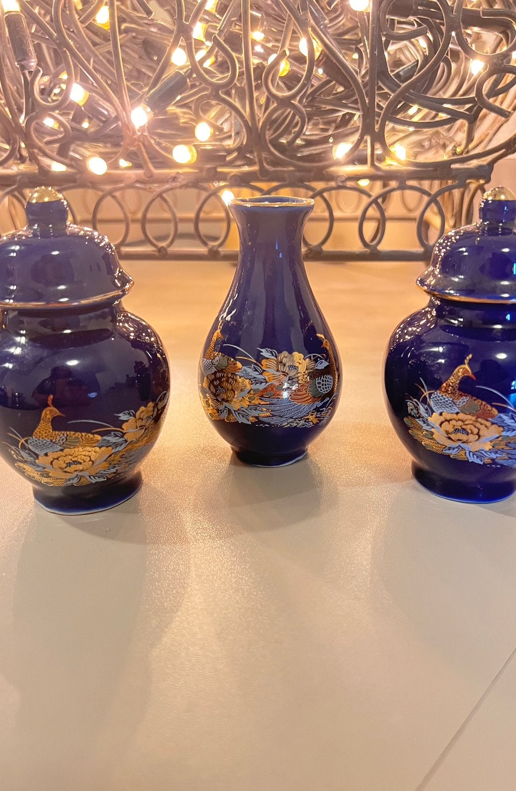 Mooie cobalt blauw met bald goud vintage, Ophalen of Verzenden