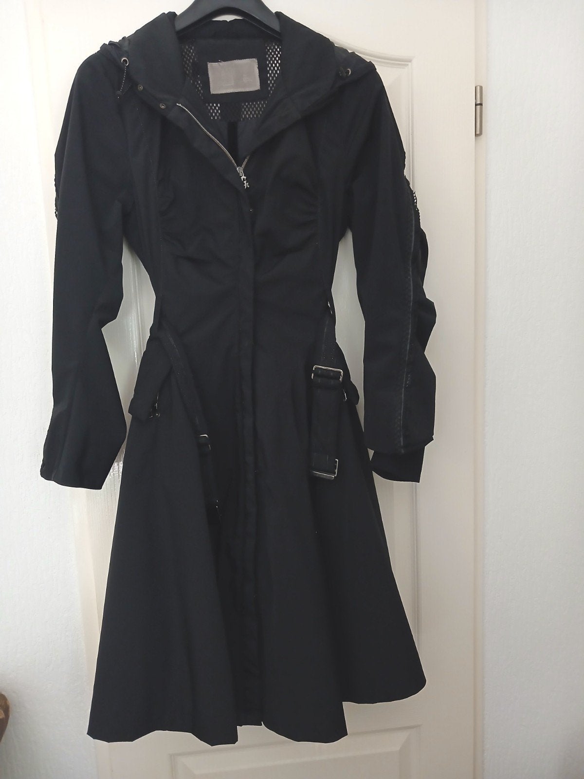 Marithé François Girbaud aparte zwarte jas ...maat 38, Kleding | Dames, Maat 38/40 (M), Verzenden, Zwart, Zo goed als nieuw
