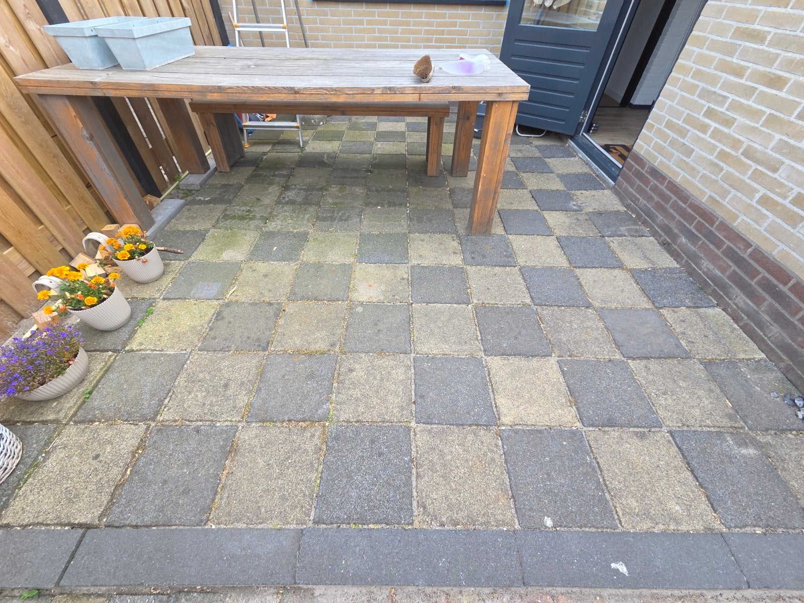 Terrastegels 14m², Ophalen, Gebruikt, Beton, Terrastegels