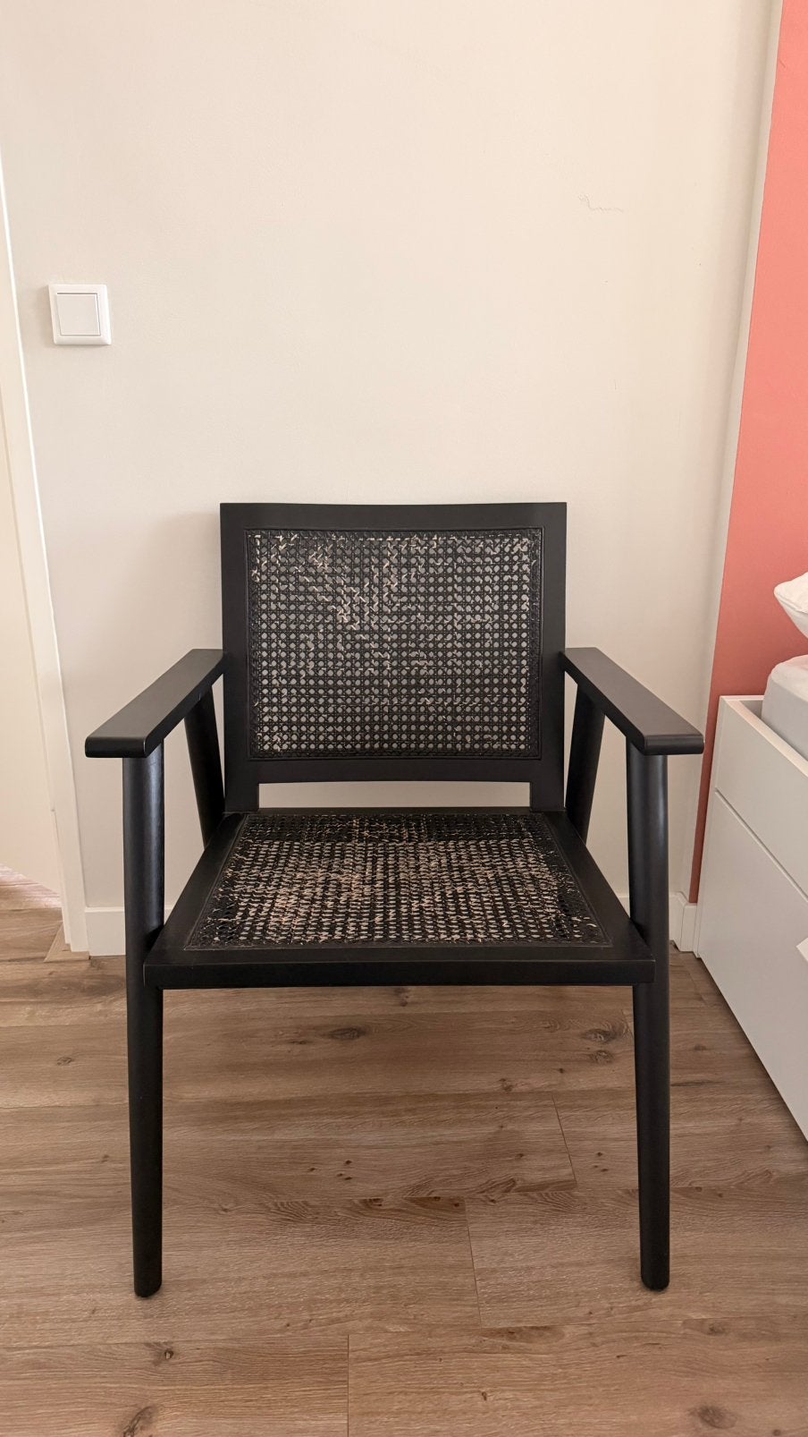 Rotan stoel, Ophalen, Gebruikt, Zwart, Eén