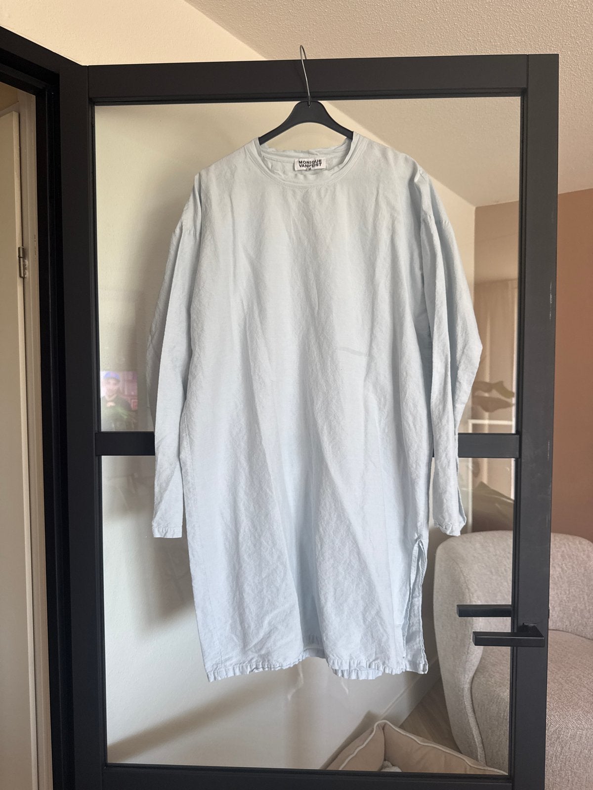 Monique van Heist Le midi jurk lichtblauw katoen linnen M, Kleding | Dames, Maat 38/40 (M), Blauw, Ophalen of Verzenden, Zo goed als nieuw