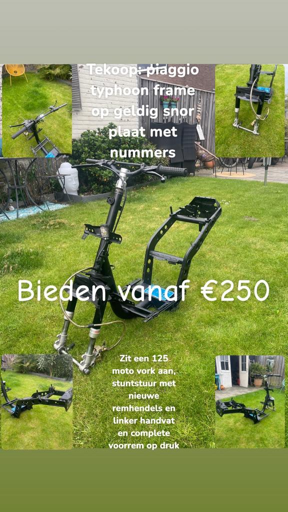 Piaggio typhoon geldig snor frame met voorvork en stuur, Ophalen of Verzenden