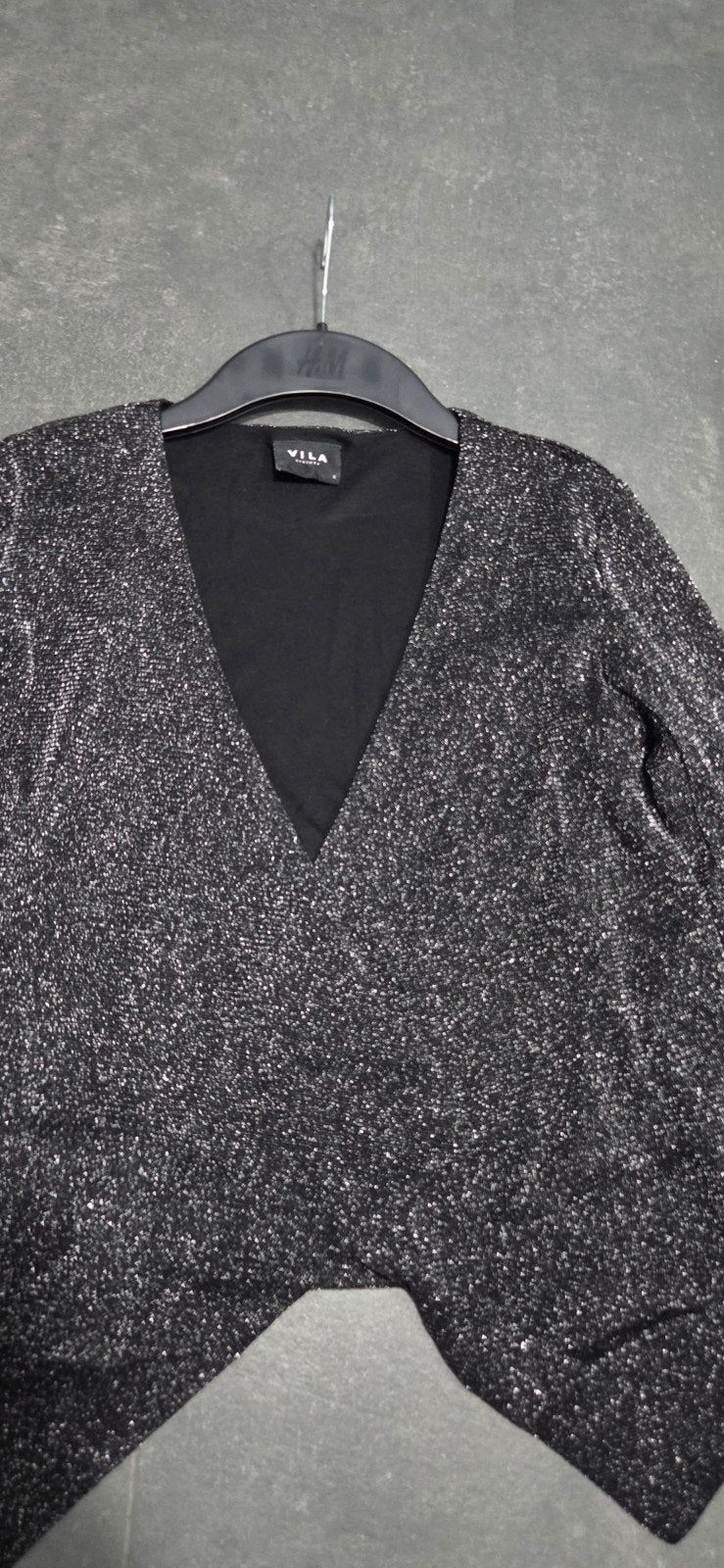 VILA Glitter Bolero - Zwart met zilveren glitters, Maat 38/40 (M), VILA, Zwart, Ophalen of Verzenden