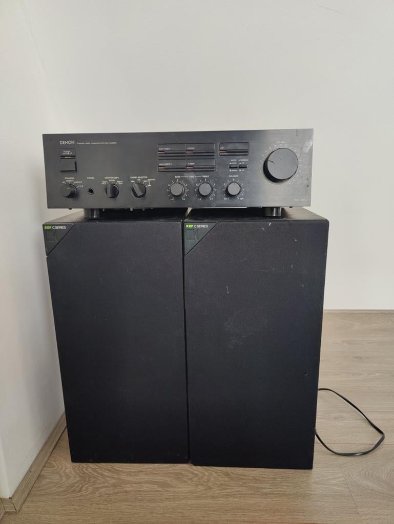 Denon PMA-500V Versterker met KEF C Series Speakers, Audio, Tv en Foto, Versterkers en Receivers, Ophalen, Gebruikt, Denon, 60 tot 120 watt