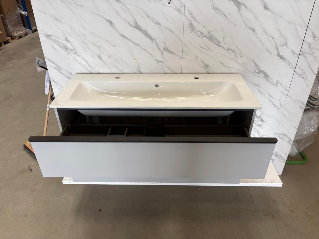 Badkamermeubel 120 cm Duravit Stormgrijs Keramische wastafel, 100 tot 150 cm, Duravit, Wltradingnl@outlook.com, Nieuw