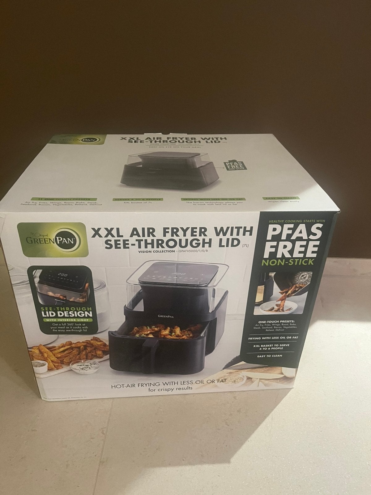 XXL airfryer greenpan, Witgoed en Apparatuur, Airfryers, Ophalen of Verzenden, Zo goed als nieuw, Airfryer XXL, 1500 gram of meer