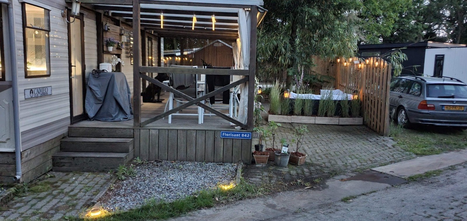 veranda stacaravan of chalet, porch stacaravan, overkapping, Ophalen, Gebruikt