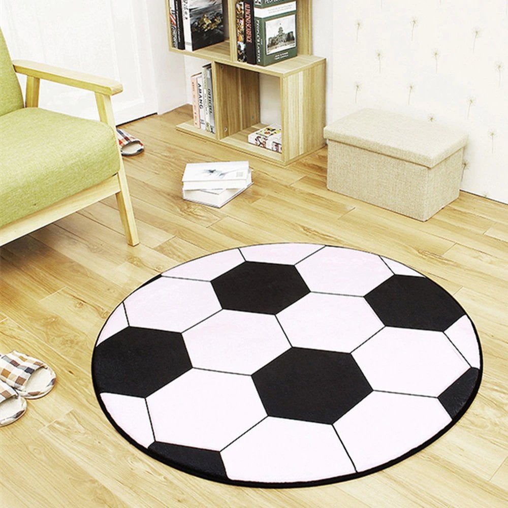 Rond Voetbal Vloerkleed Kleed Tapijt Mat Vloermat Bal Sport, Huis en Inrichting, 100 tot 150 cm, Verzenden, Rond, Nieuw