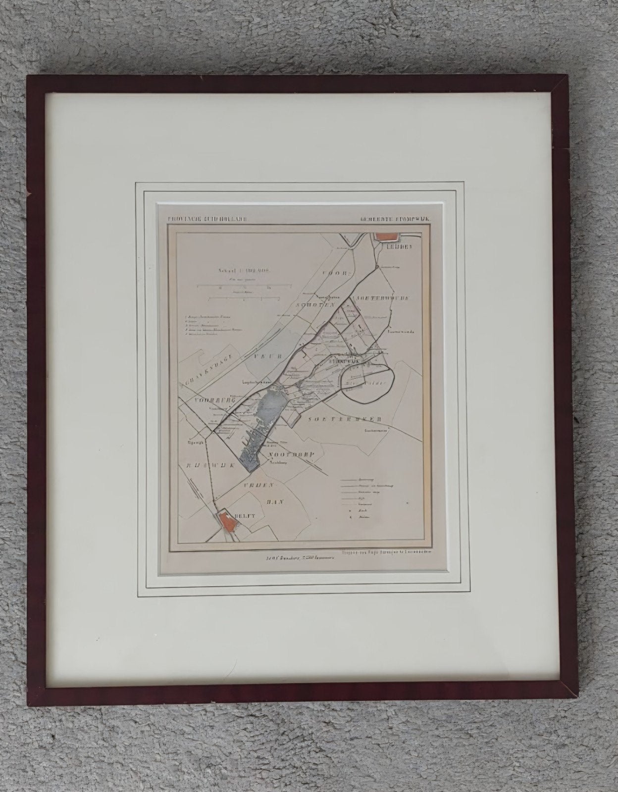 Antieke kaart Gemeente Stompwijk -1. Smulders & Co (ca. 1867, Antiek en Kunst, Ophalen of Verzenden