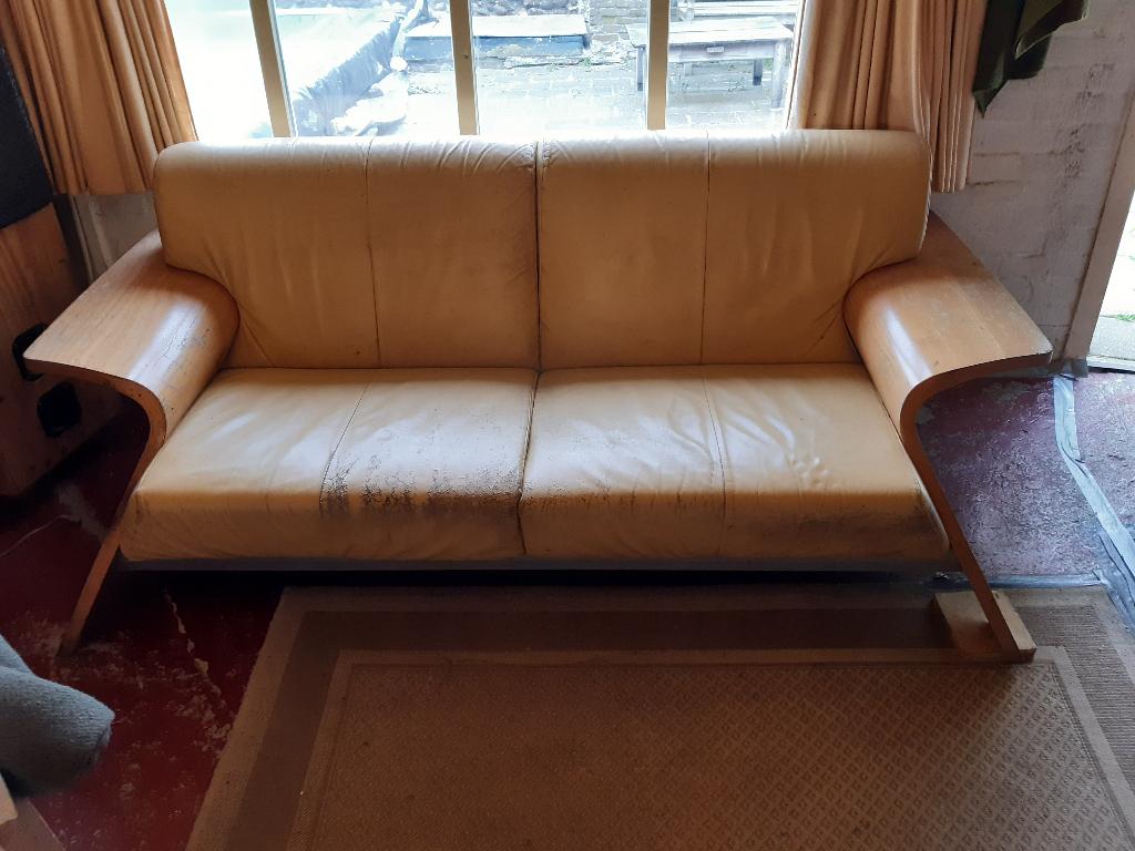 Gratis bijzonder 2 persoons bankje, Ophalen, Gebruikt, Design, 150 tot 200 cm