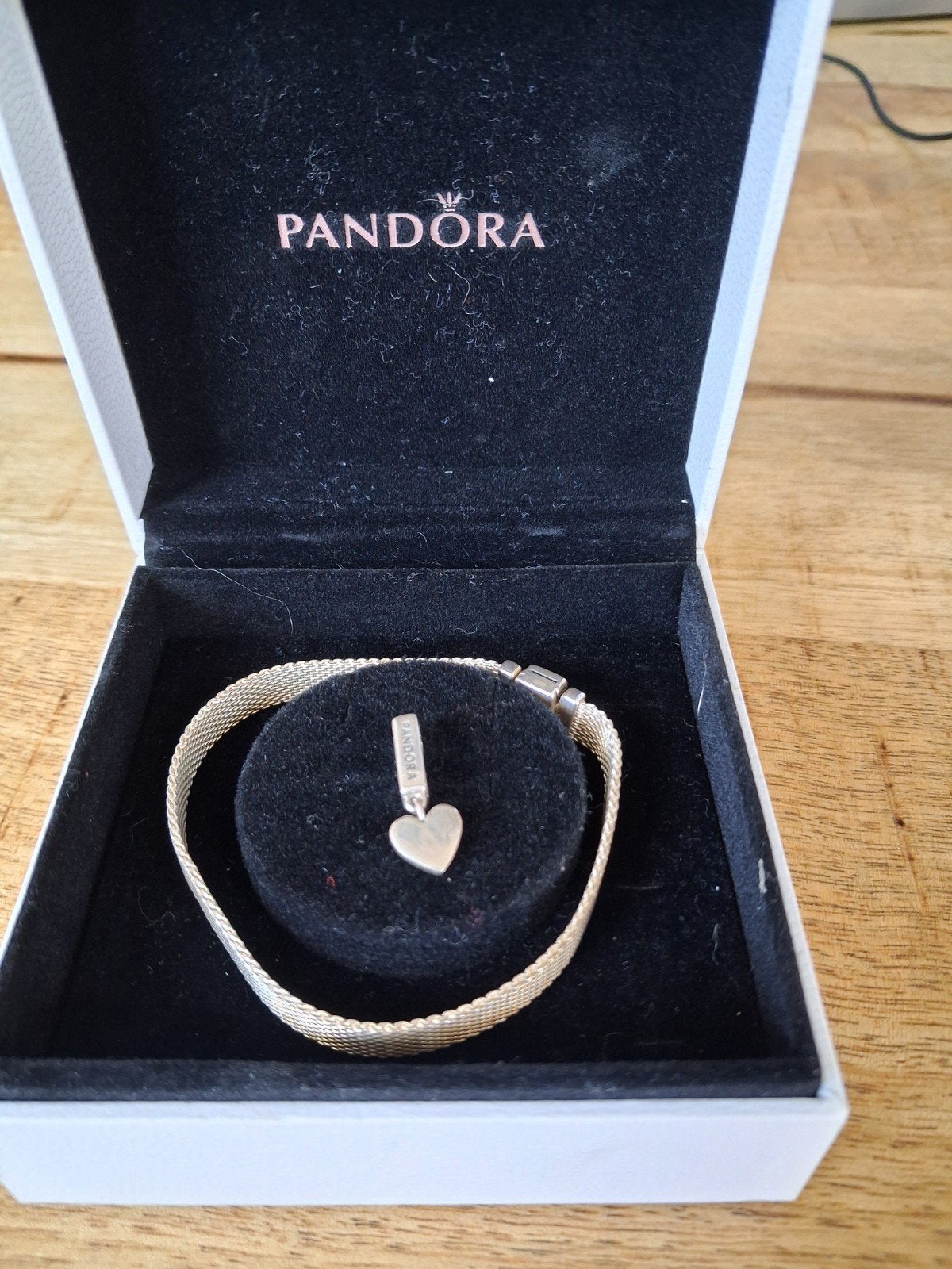 Pandora armband met hangertje (hartje), Ophalen of Verzenden, Zo goed als nieuw, Zilver, Zilver