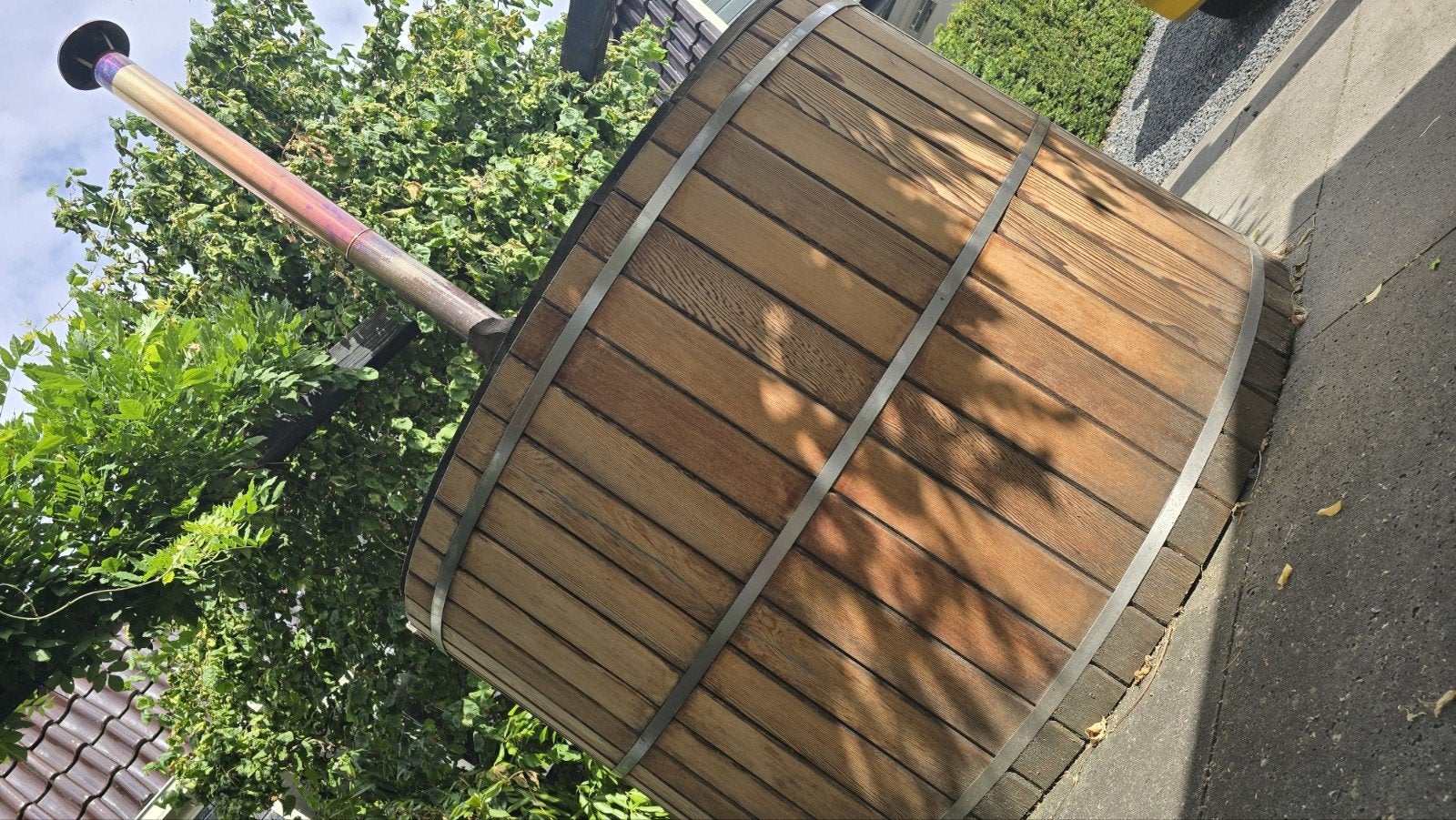 Hottub met houtkachel en filterpomp, Tuin en Terras, Ophalen, Gebruikt, Filter, Vast