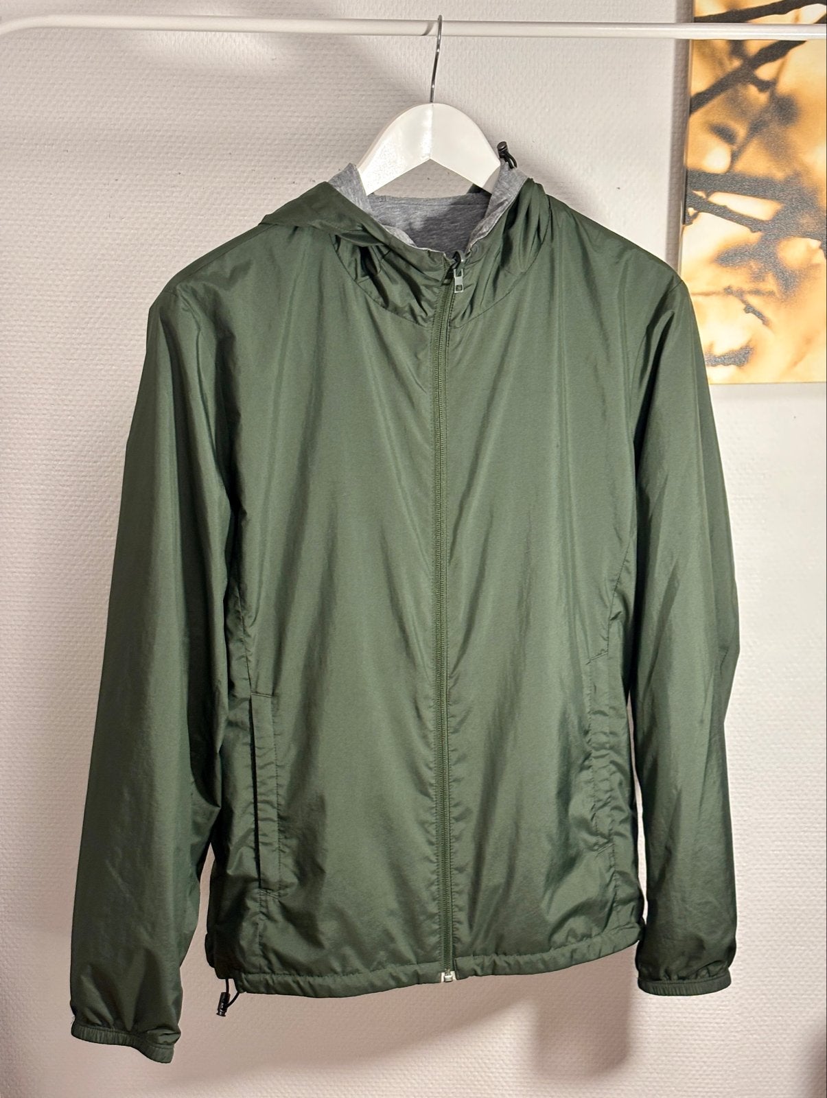 Uniqlo Reversible Parka Groen/Grijs - Zo goed als nieuw, Kleding | Heren, Jassen | Zomer, Ophalen of Verzenden, Gedragen, Maat 52/54 (L)