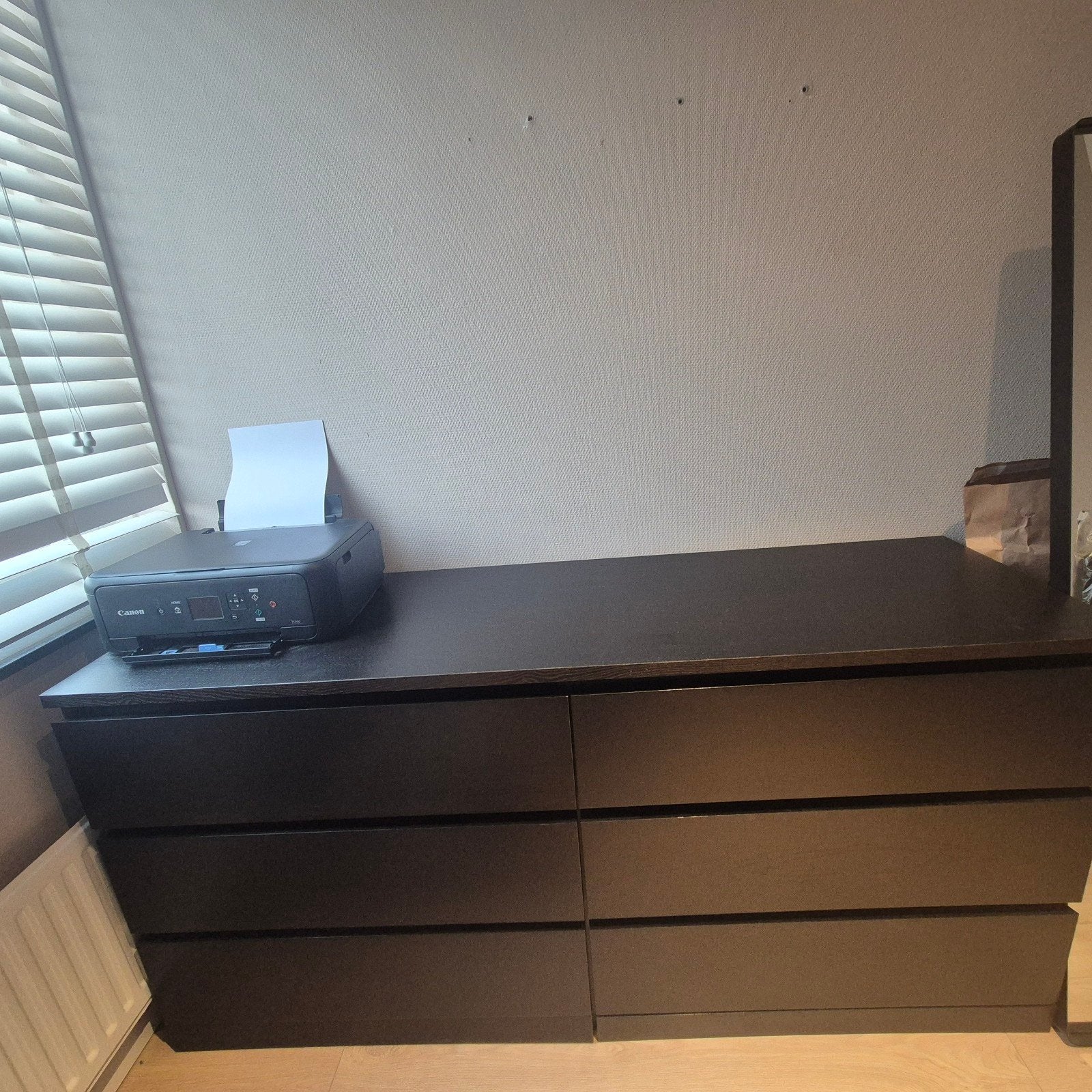 Ikea donkerbruine Malm ladekast 160x80x50 cm, Ophalen, Gebruikt, 150 tot 200 cm, Met lade(s)