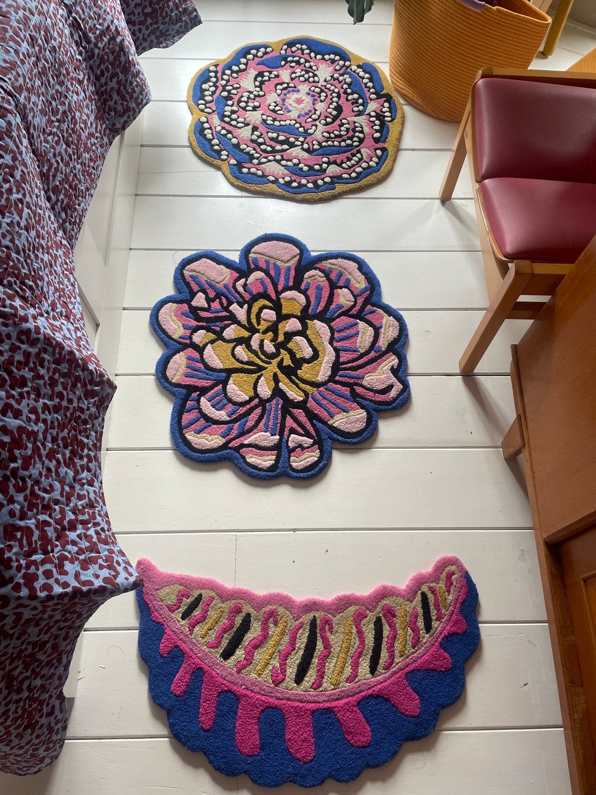 IKEA KARISMATISK, set van 3 vloerkleden, Huis en Inrichting, Stoffering | Tapijten en Kleden, Minder dan 50 cm, Gebruikt, Ophalen of Verzenden