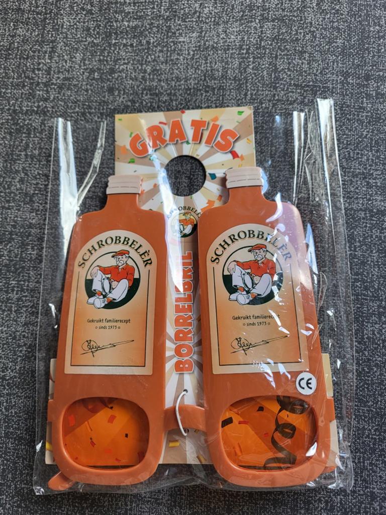 Schrobbelèr Borrelbril - Feestbril, Ophalen of Verzenden, Nieuw, Feestartikel, Carnaval