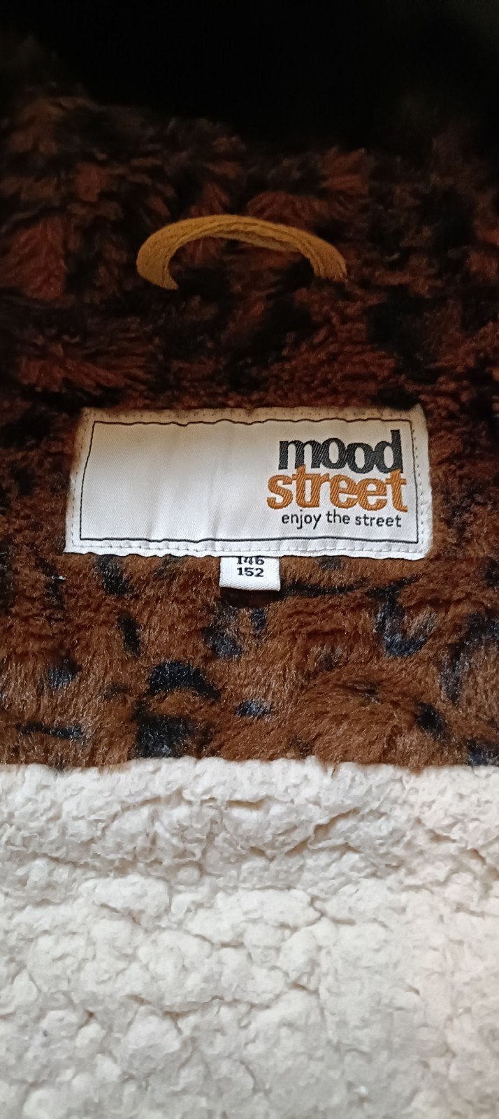Donkerblauwe winterjas Mood Street, zo goed als nieuw, Kinderen en Baby's, Kinderkleding | Maat 152, Ophalen, Jongen of Meisje