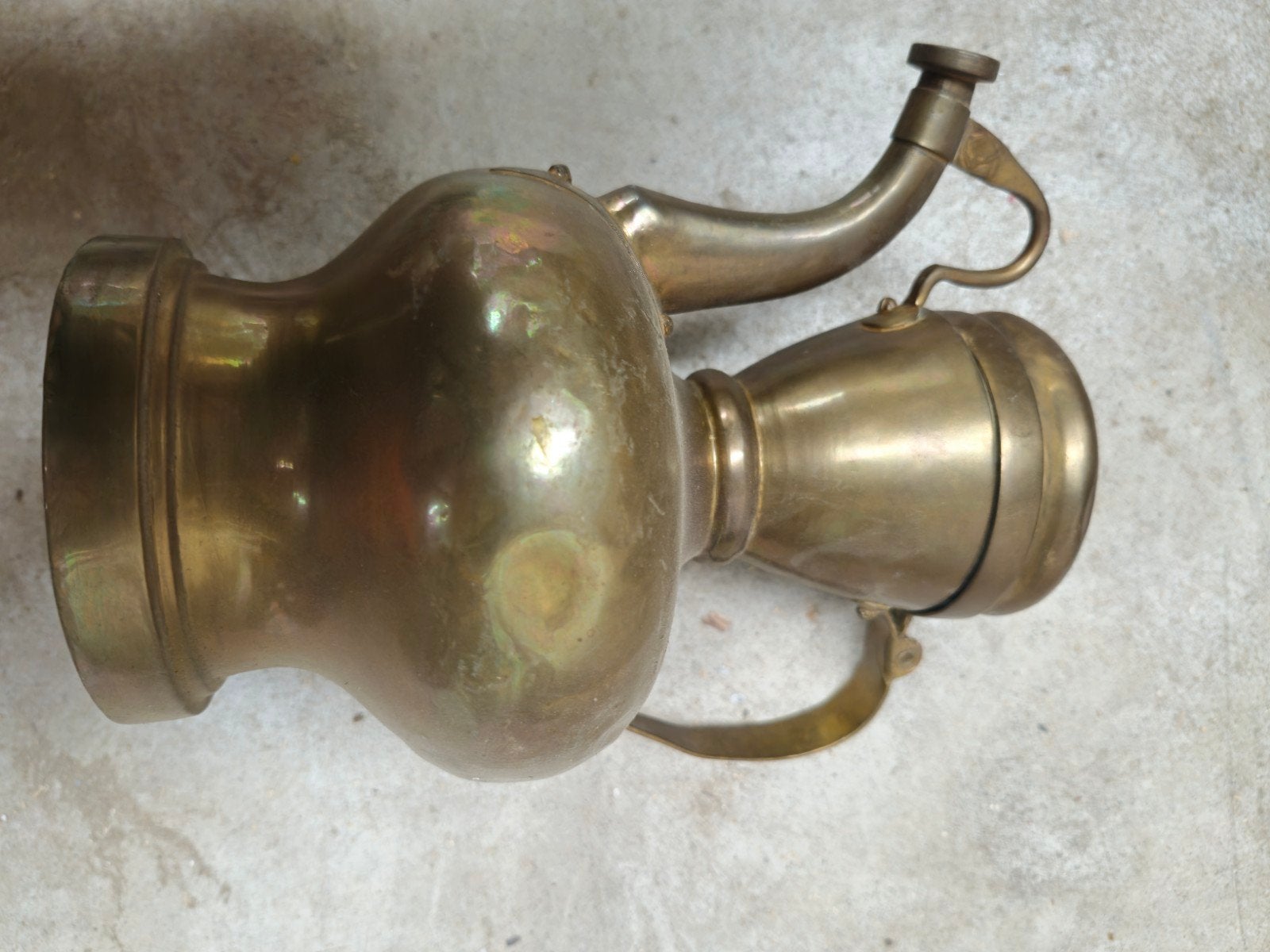 Antieke Geelkoperen Schenkkan - Vintage Koffie/Waterkan, Ophalen of Verzenden