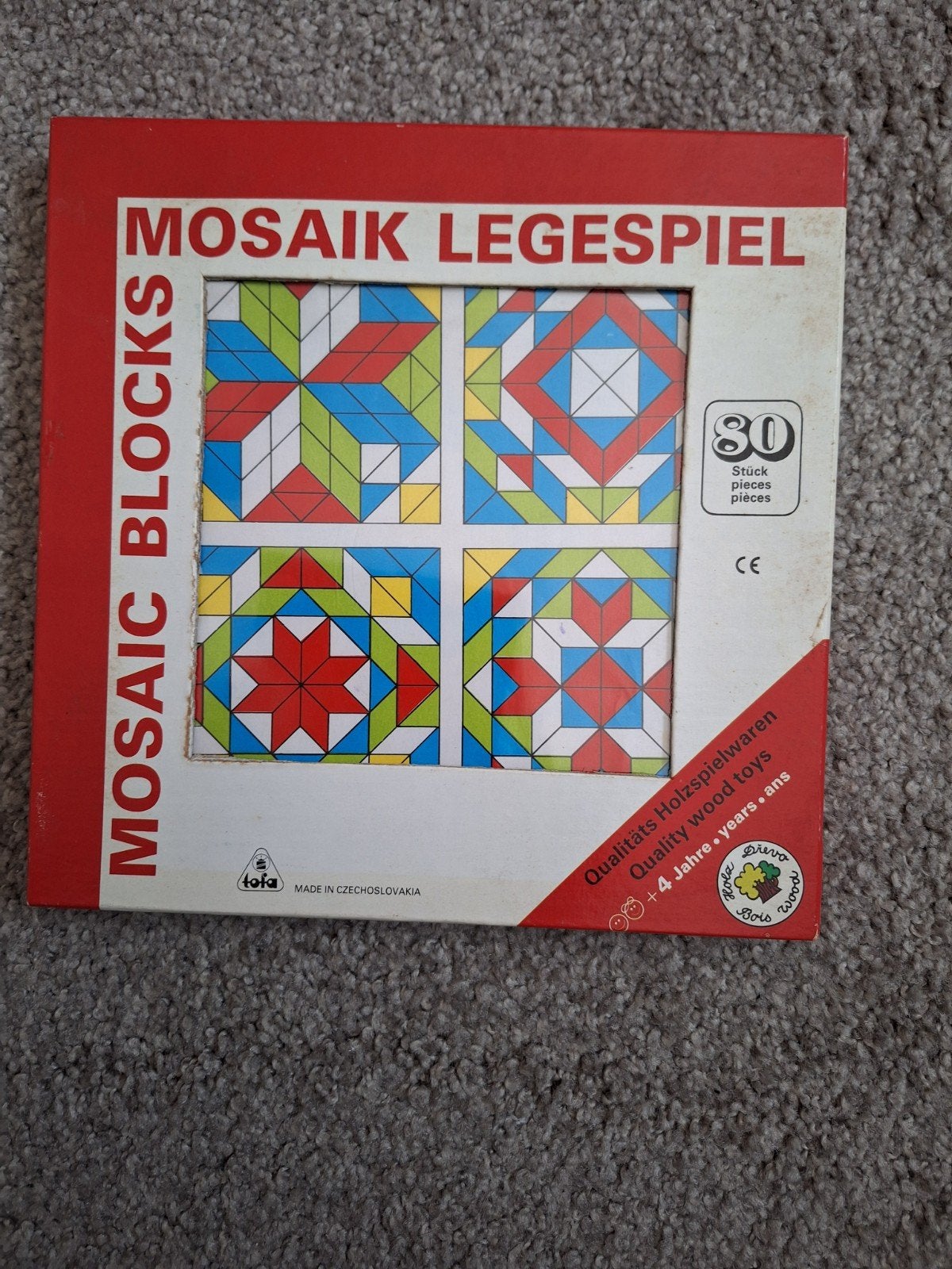 Mosaik Legespiel - Houten Mozaïek Blokken (30 stuks), Kinderen en Baby's, Ophalen of Verzenden, Zo goed als nieuw, Knutselen