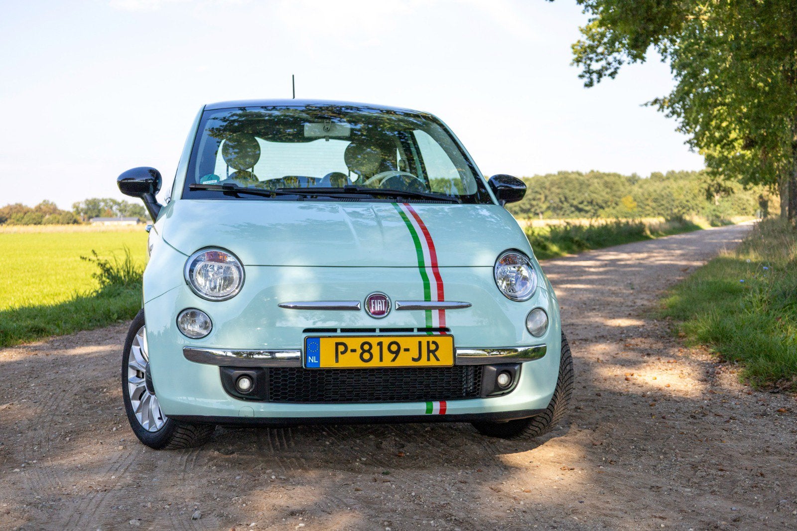 Fiat 500 1.2 lounge 2014 Groen, Auto's, Voorwielaandrijving, 4 cilinders, 840 kg, Handgeschakeld