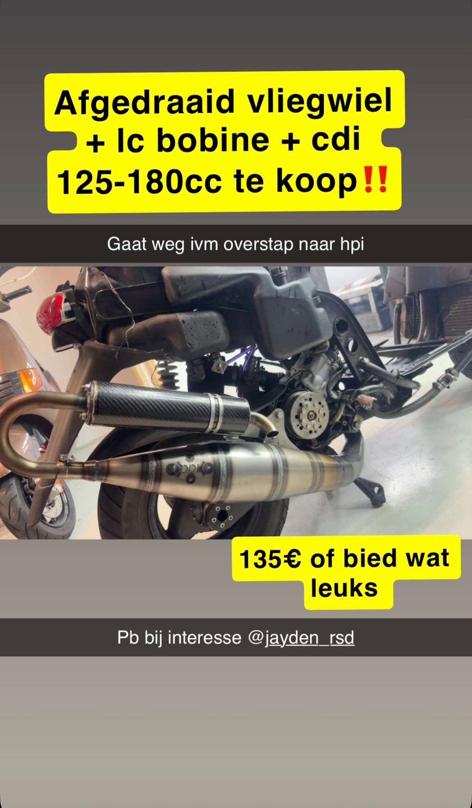 Afgedraaid vliegwiel + Lc bobine + cdi te koop 125-180cc, Ophalen of Verzenden