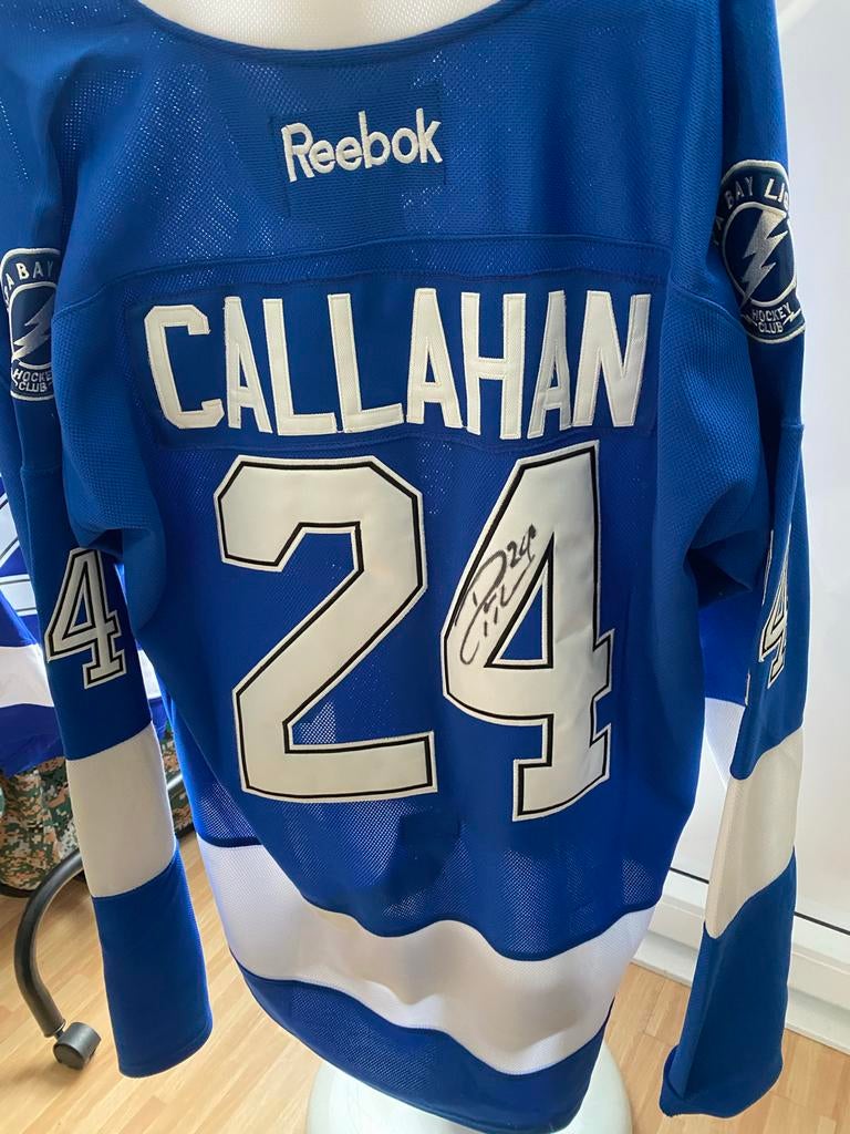 Reebok NHL Tampa Bay Lightning Callahan #24 gesigneerd, Sport en Fitness, IJshockey, Ophalen of Verzenden, Zo goed als nieuw