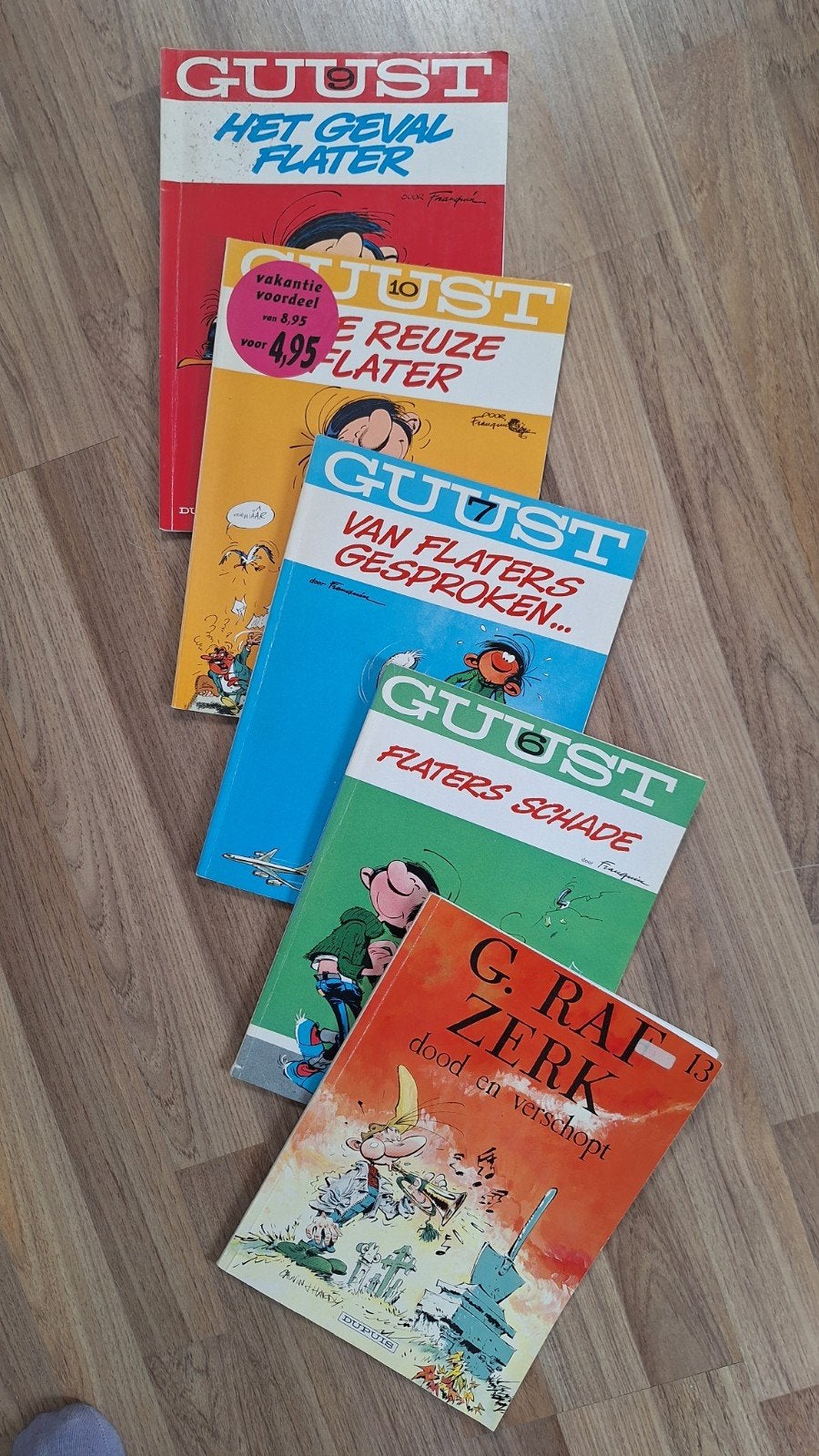 Guust Flater en G. Raf Zerk stripboeken - 5 stuks, Ophalen of Verzenden