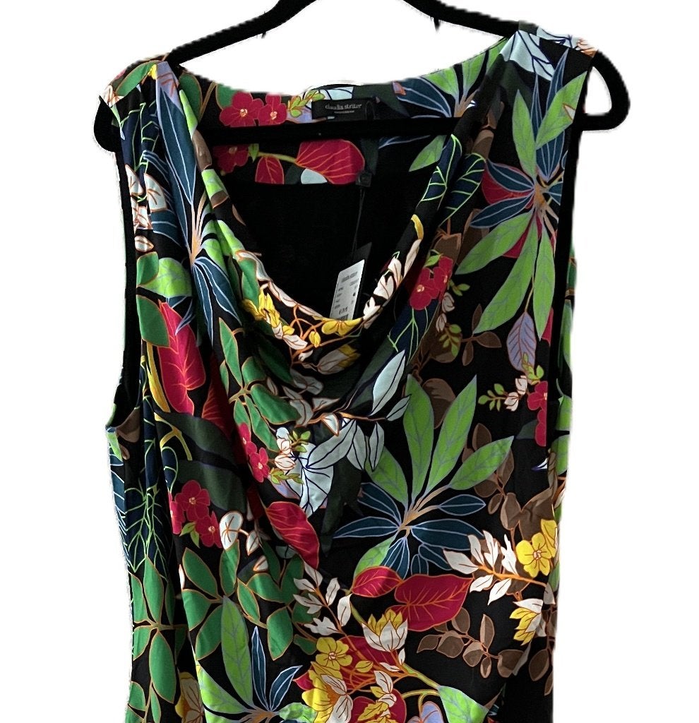 NIEUW Claudia Strater jurk schitterend flower dessin 44/46, Maat 46/48 (XL) of groter, Nieuw, Claudia Strater, Onder de knie