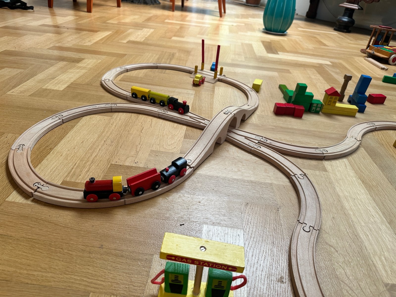 Brio & IKEA Treinbaan met Treintjes en Bouwblokken Set, Ophalen, Gebruikt