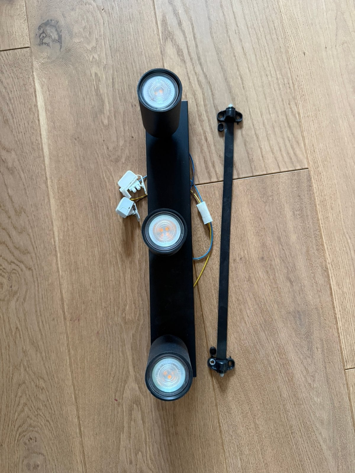 Zwarte plafondspot met 3 LED lampen, Huis en Inrichting, Ophalen of Verzenden, Gebruikt