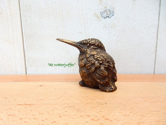 081* Bronzen ijsvogeltje (Boven €75 geen verzendkosten), Tuin en Terras, Tuinbeelden, Ophalen of Verzenden, Nieuw, Overige materialen