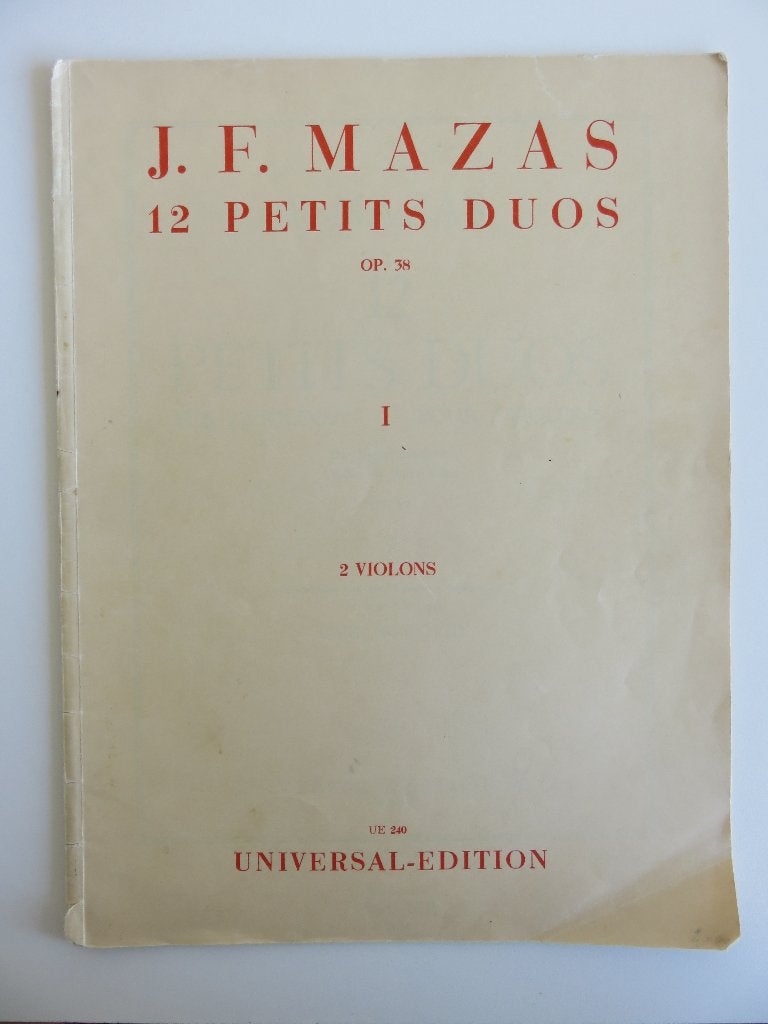 J.F. Mazas 12 Petits Duos Op. 38 I 2 violons, Muziek en Instrumenten, Bladmuziek, Gebruikt, Klassiek, Ophalen of Verzenden, Viool of Altviool
