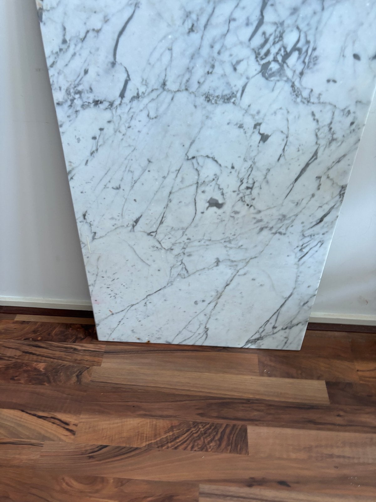 Marmeren plaat 57x87cm - Wit met grijze aders, Ophalen, Gebruikt, Wit, Steen/keramiek