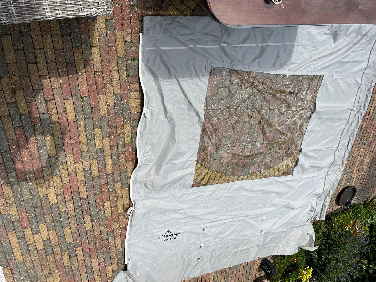 Zijwand/ zijpaneel Obelink 250 voor bevestiging zakluifel, Caravans en Kamperen, Caravan accessoires, Ophalen of Verzenden, Zo goed als nieuw