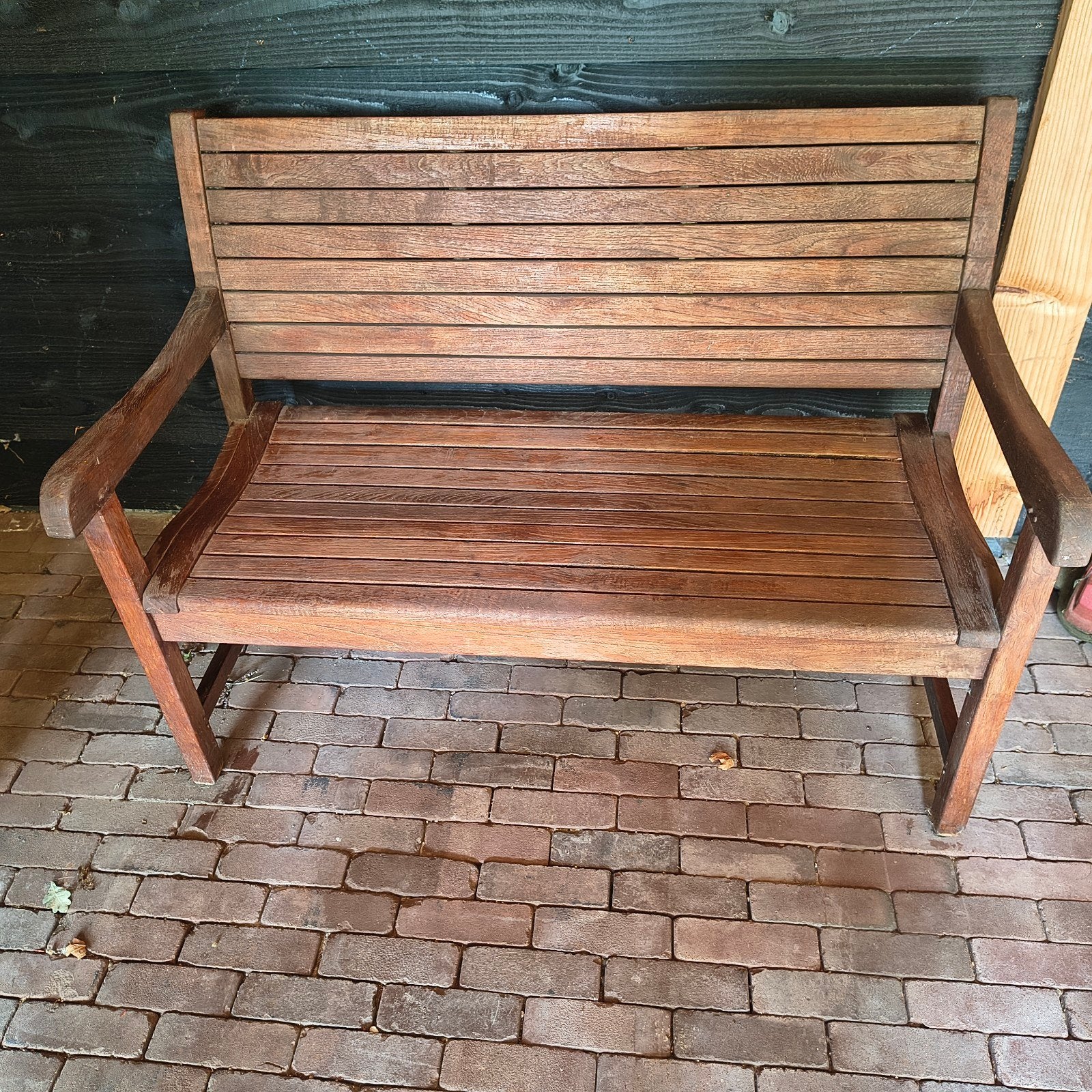 Hard houten tuinbank - Teakhout, Ophalen, Gebruikt, Teakhout