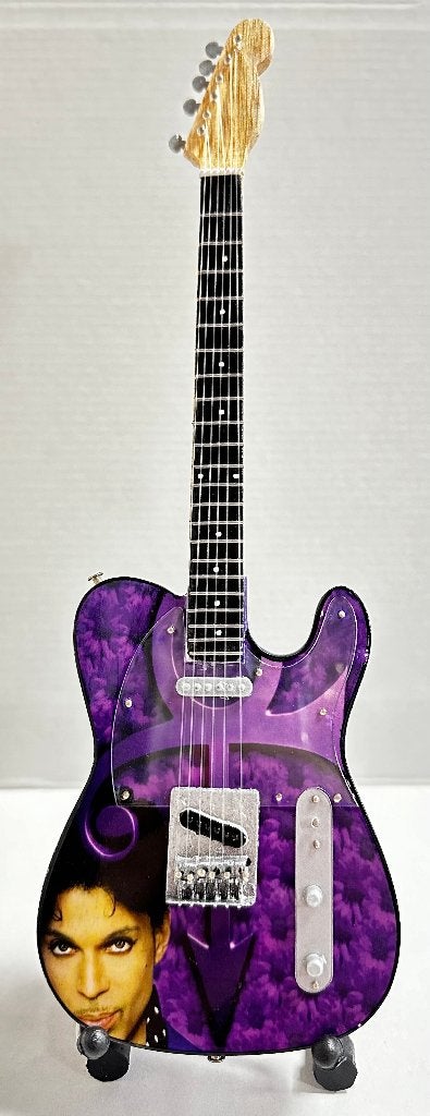 Prince foto paars miniatuur gitaar 25cm mini guitar deco