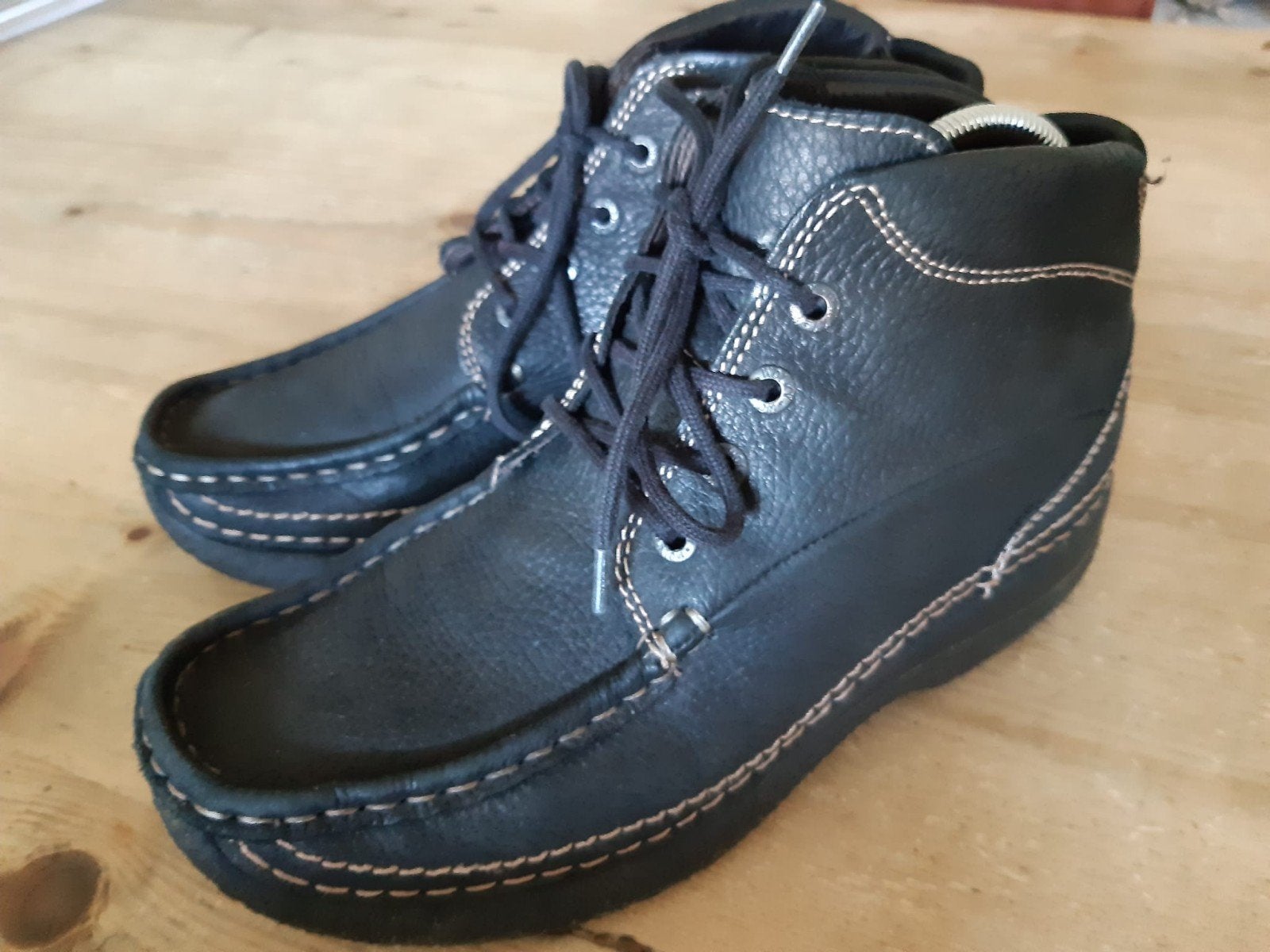 Comfortabele zwart leren Wolky veterschoenen /laarsjes Roll, Verzenden, Gedragen, Zwart