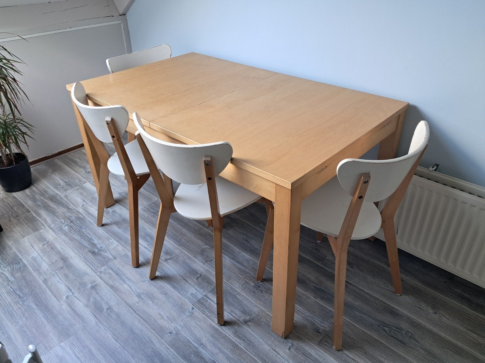 IKEA Bjursta eettafel met 4 stoelen, Ophalen, Gebruikt, 100 tot 150 cm, 50 tot 100 cm