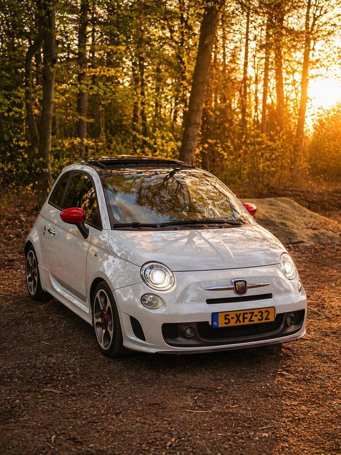 Fiat 500 1.4 T-jet Abarth 2013 Wit, Auto's, Fiat, 15 km/l, Zwart, 4 cilinders, Leder