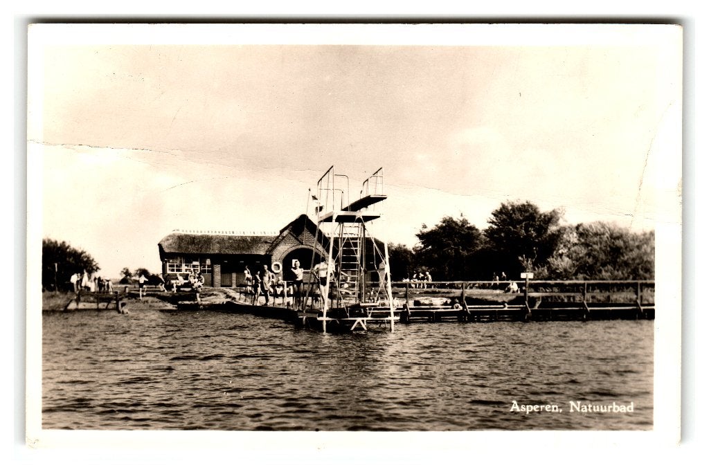 Asperen, Natuurbad, Verzenden, 1940 tot 1960, Gelopen, Zuid-Holland