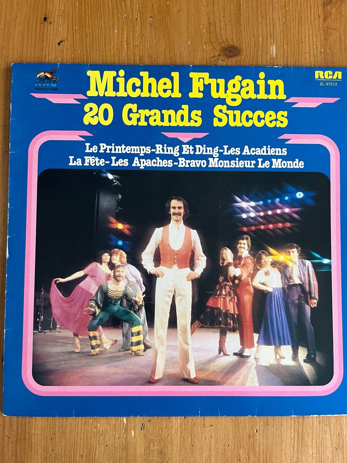 Michel Fugain - 20 Grands Succes LP ( blauw vinyl ), Colored vinyl, Ophalen of Verzenden, Gebruikt, LP