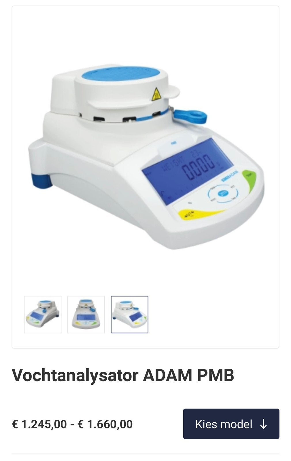 Vochtanalysator ADAM PMB 163, Dieren en Toebehoren