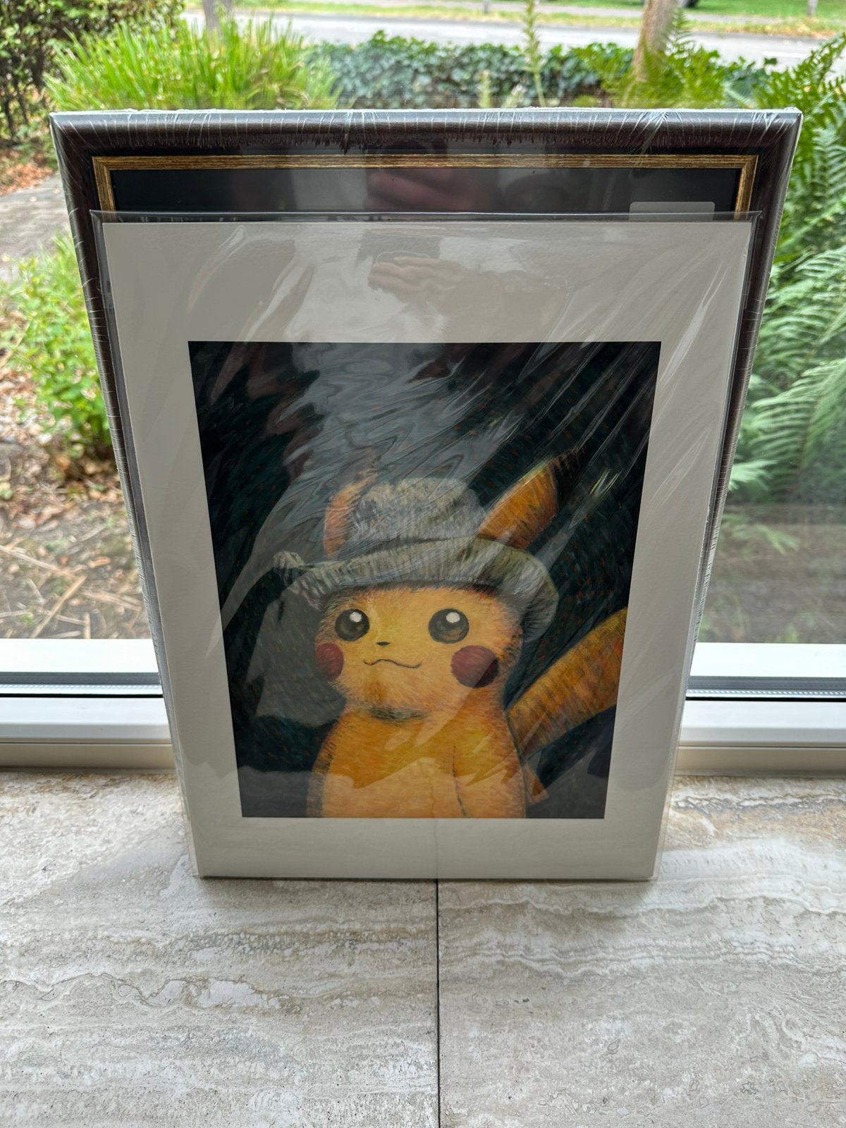 Pikachu with grey felt hat Giclée 30x40 art incl. lijst, Antiek en Kunst, Kunst | Schilderijen | Modern, Ophalen