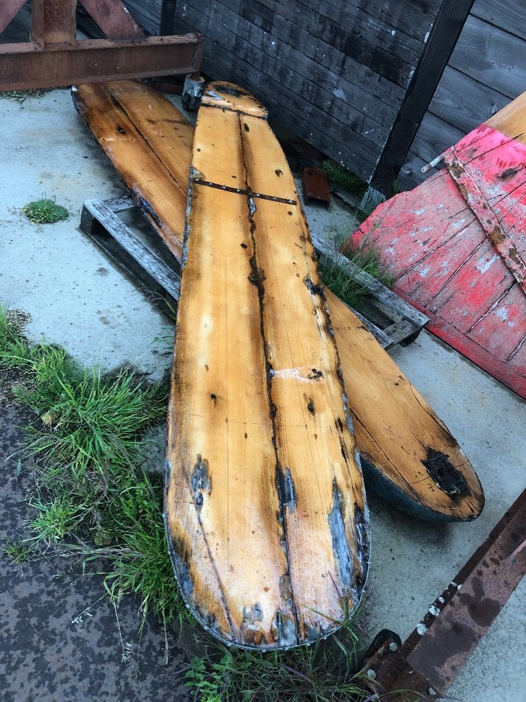 Zeezwaarden platbodem, Ophalen, Gebruikt, Ovaal, Hout