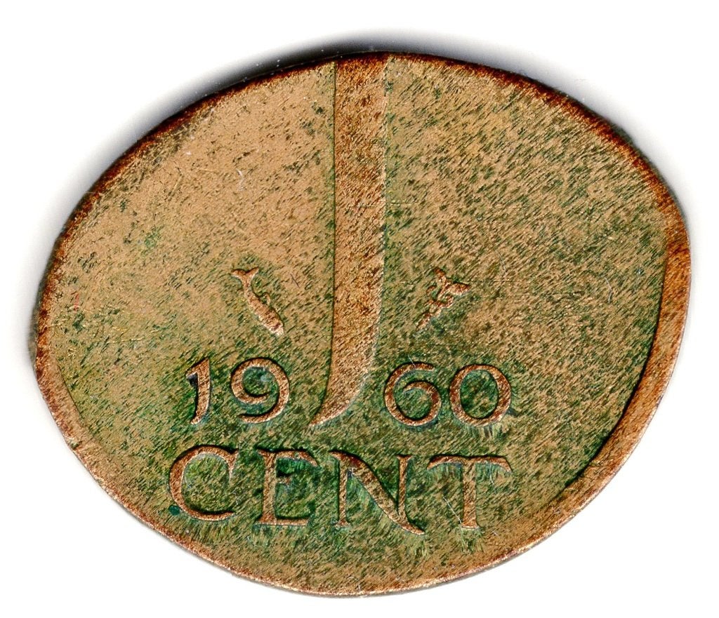 Nederland: 1 cent 1960 zeldzame misslag, Postzegels en Munten, Munten | Nederland, Ophalen of Verzenden, Koningin Juliana, 1 cent