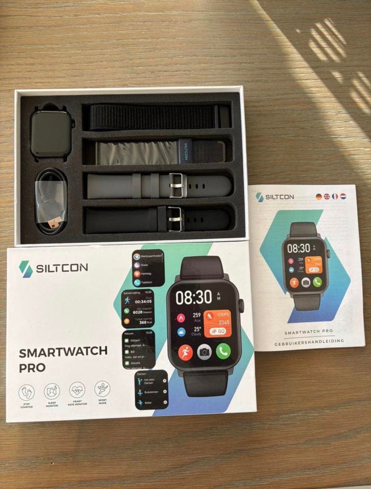 Siltcon Smartwatch Heren & Dames Pro, !, !, Zwart, Ophalen of Verzenden