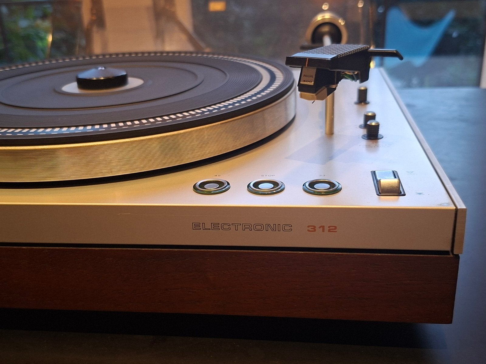 Philips Electronic 312 70's platenspeler, Audio, Tv en Foto, Platenspelers, Ophalen, Gebruikt, Philips