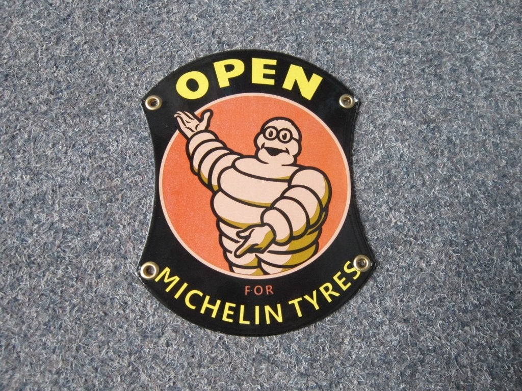 MICHELIN EMAILLE RECLAMEBORD, Verzamelen, Merken en Reclamevoorwerpen, Ophalen, Zo goed als nieuw, Reclamebord